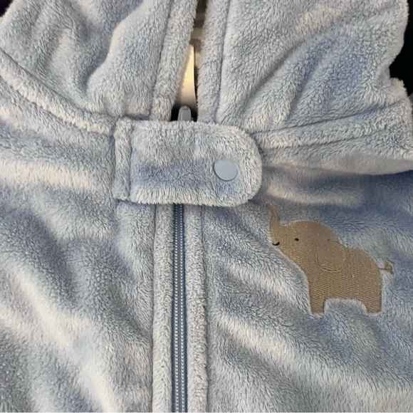 Child Of Mine By Carters Baby Boy Snowsuit Light Blue 3-6m Hooded Fleece Mittens - Picture 3 of 9